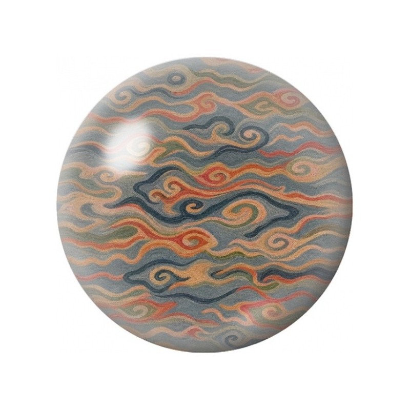 Cabochon en Verre Illustré Ondulations Terre et Mer 12 à 25mm