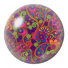 Cabochon en Verre Illustré Mandala Cachemire Coloré 12 à 25mm pour la Création de Bijoux Fantaisie - DIY