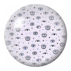 Cabochon en Verre Illustré Semis de Petits Yeux 12 à 25mm pour la Création de Bijoux Fantaisie - DIY