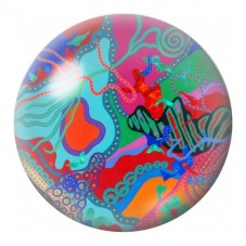 Cabochon en Verre Illustré Abstraction Rouge et Turquoise 12 à 25mm pour la Création de Bijoux Fantaisie - DIY