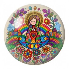 Cabochon en Verre Illustré Femme au Village Fleuri 12 à 25mm pour la Création de Bijoux Fantaisie - DIY