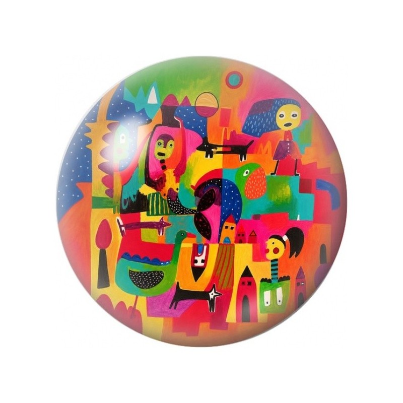 Cabochon en Verre Illustré Ville aux Personnages Colorés 12 à 25mm