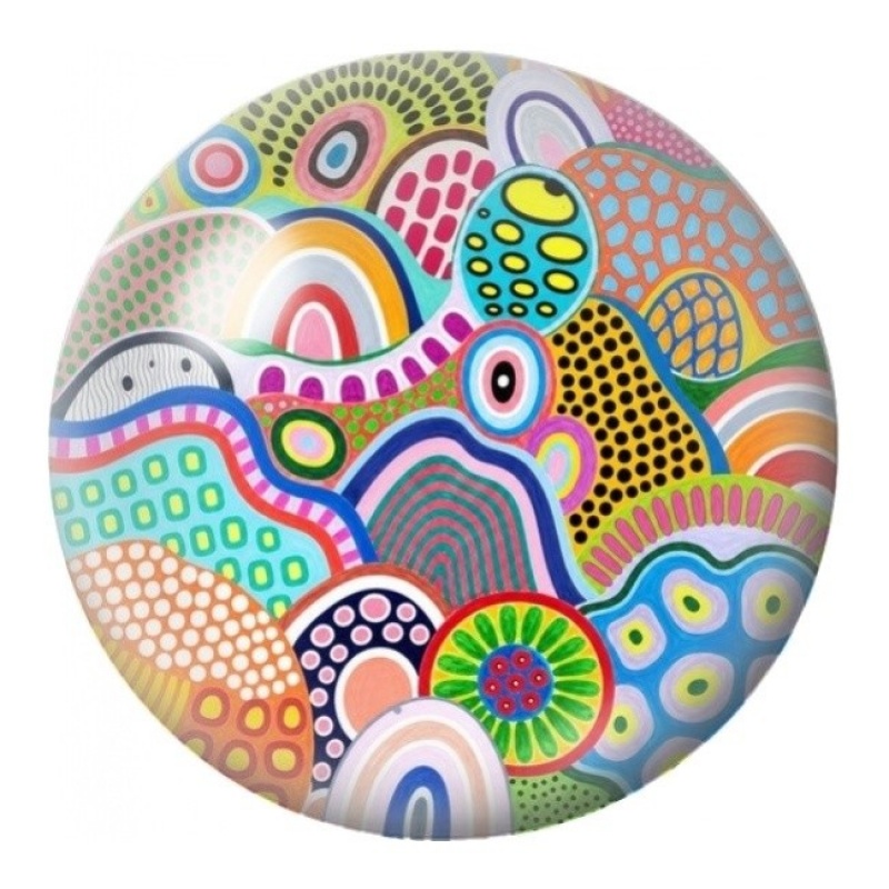 Cabochon en Verre Illustré Collines Aborigènes Colorées 12 à 25mm
