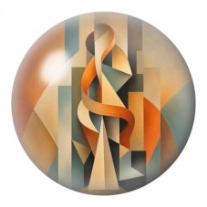 Cabochon en Verre Illustré Clé de Sol Cubiste 12 à 25mm pour la Création de Bijoux Fantaisie - DIY