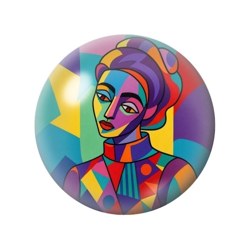 Cabochon en Verre Illustré Femme Africaine au Turban 12 à 25mm