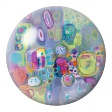Cabochon en Verre Illustré Cité Pastel Abstraite 12 à 25mm pour la Création de Bijoux Fantaisie - DIY