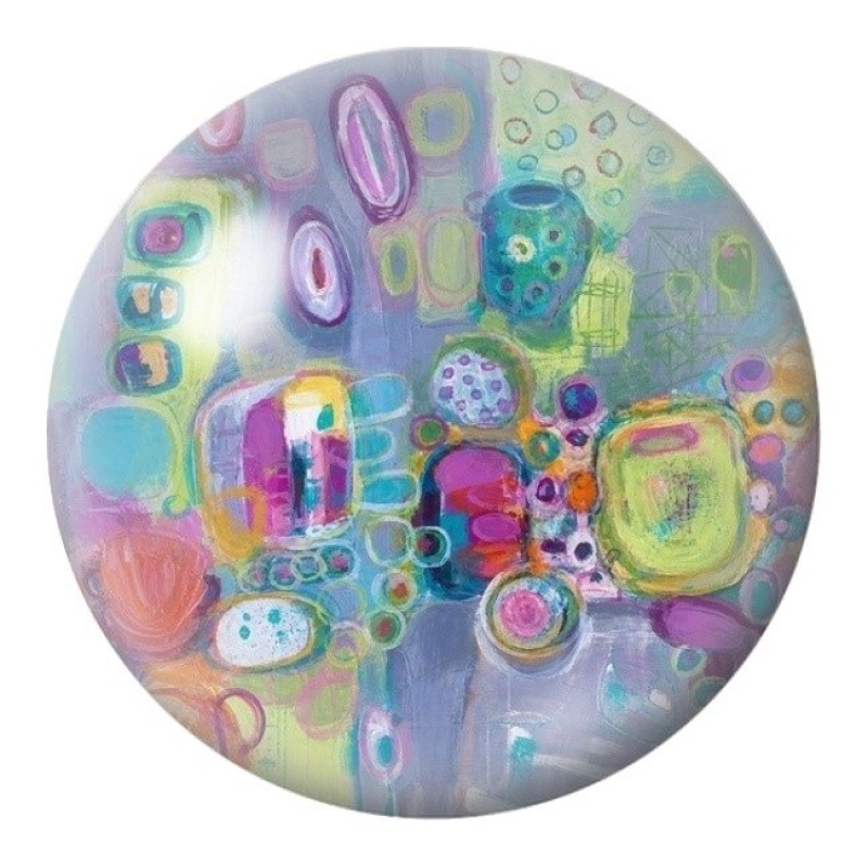 Cabochon en Verre Illustré Cité Pastel Abstraite 12 à 25mm
