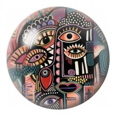 Cabochon en Verre Illustré Masques aux Regards Multiples 12 à 25mm pour la Création de Bijoux Fantaisie - DIY