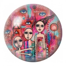 Cabochon en Verre Illustré Trois Femmes Urbaines 12 à 25mm pour la Création de Bijoux Fantaisie - DIY