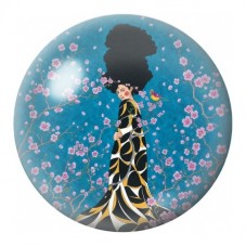Cabochon en Verre Illustré Femme sous les Cerisiers 12 à 25mm pour la Création de Bijoux Fantaisie - DIY