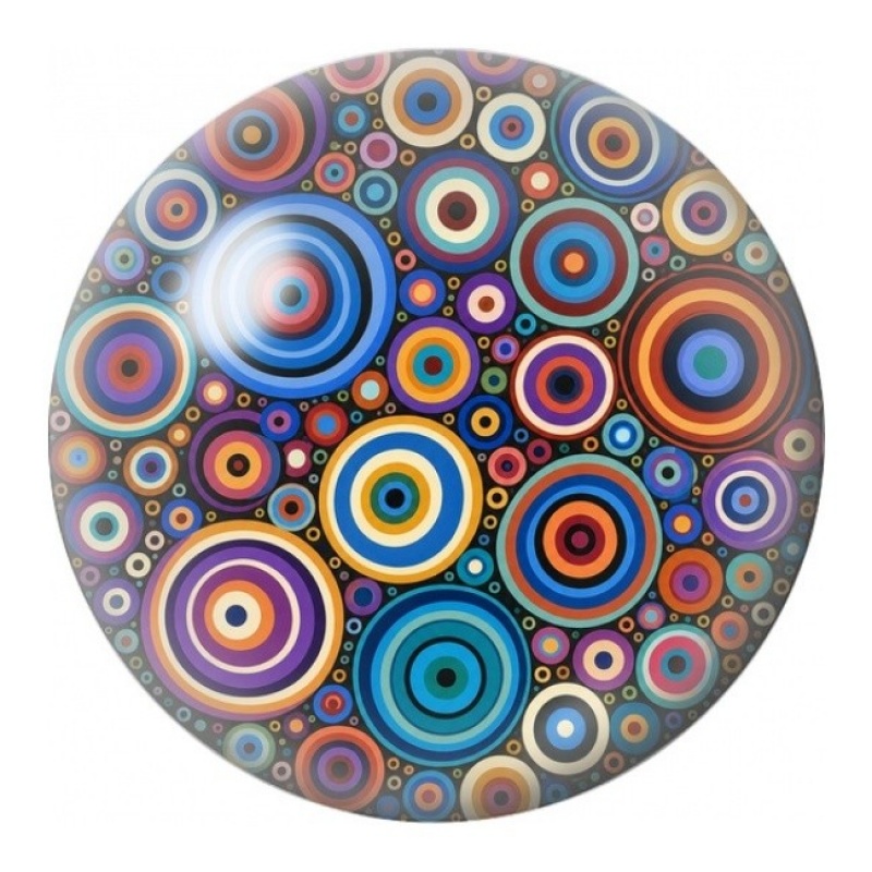 Cabochon en Verre Illustré Cercles Multicolores 12 à 25mm