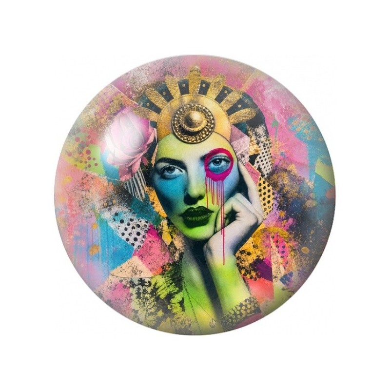 Cabochon en Verre Illustré Déesse au Visage Vert 12 à 25mm