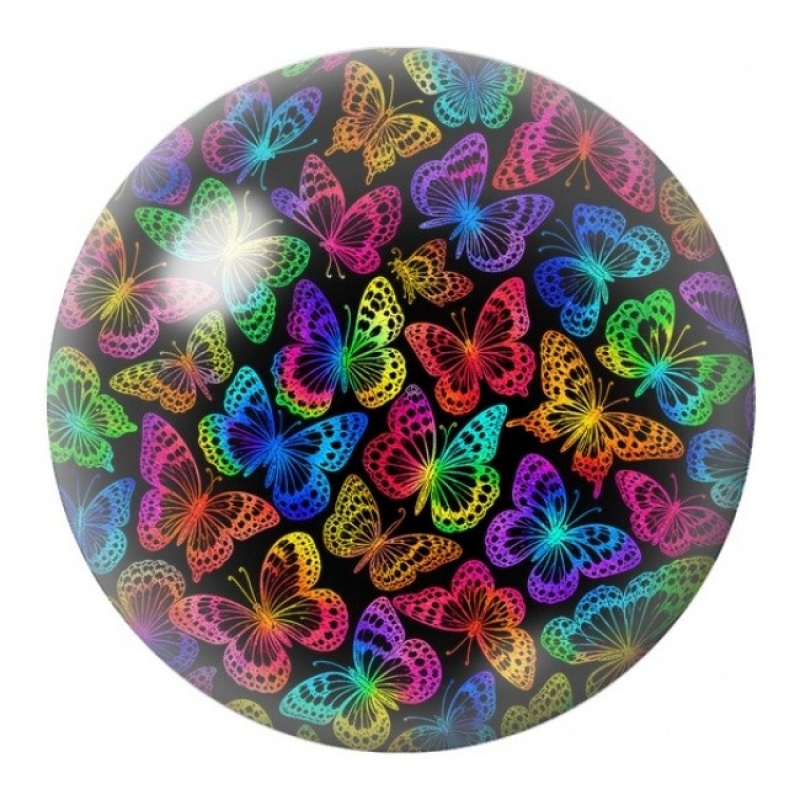Cabochon en Verre Illustré Papillons Néon 12 à 25mm