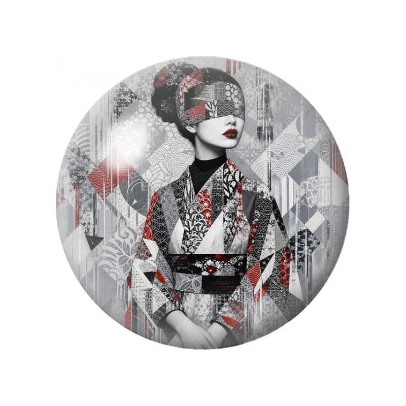 Cabochon en Verre Illustré Japonaise en Kimono 12 à 25mm