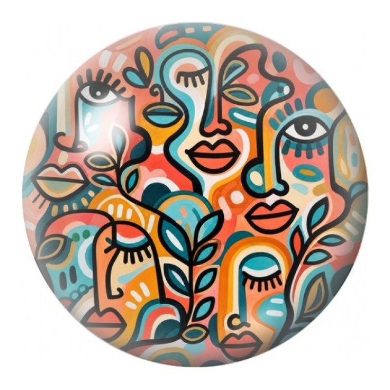 Cabochon en Verre Illustré Visages et Feuillages 12 à 25mm