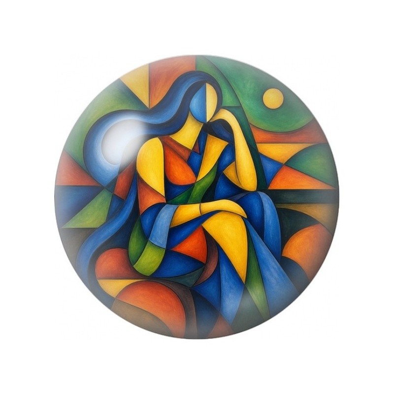 Cabochon en Verre Illustré Couple Abstrait Enlacé 12 à 25mm