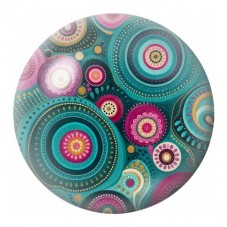 Cabochon en Verre Illustré Mandala de Cercles Verts 12 à 25mm pour la Création de Bijoux Fantaisie - DIY