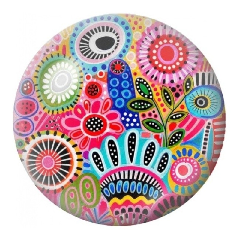 Cabochon en Verre Illustré Jardin Folk Multicolore 12 à 25mm