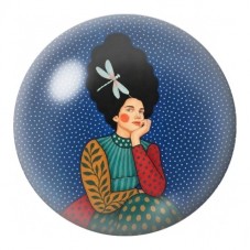 Cabochon en Verre Illustré Femme à la Fleur Blanche 12 à 25mm pour la Création de Bijoux Fantaisie - DIY