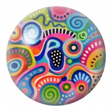 Cabochon en Verre Illustré Motif Aborigène Coloré 12 à 25mm pour la Création de Bijoux Fantaisie - DIY