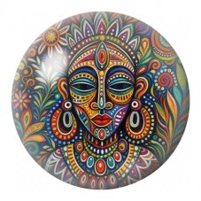 Cabochon en Verre Illustré Masque Tribal Orné 12 à 25mm pour la Création de Bijoux Fantaisie - DIY