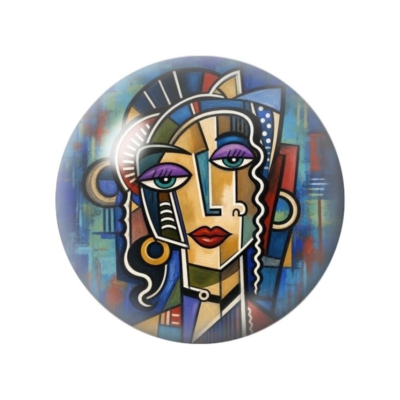 Cabochon en Verre Illustré Femme Cubiste Urbaine 12 à 25mm