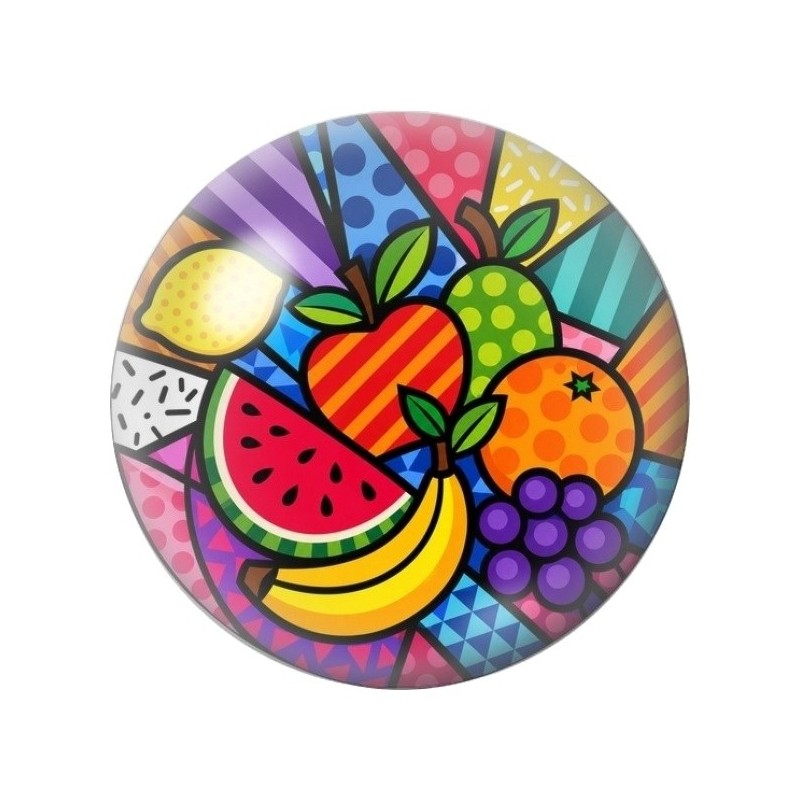 Cabochon en Verre Illustré Fruits Pop Colorés 12 à 25mm