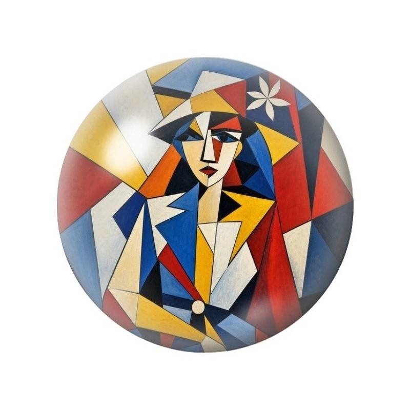 Cabochon en Verre Illustré Homme Cubiste en Costume 12 à 25mm