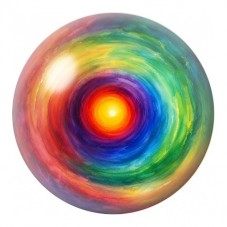 Cabochon en Verre Illustré Vortex Solaire Arc-en-Ciel 12 à 25mm pour la Création de Bijoux Fantaisie - DIY