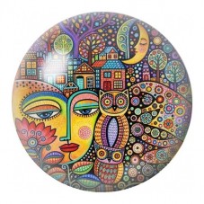 Cabochon en Verre Illustré Visage au Village Folk 12 à 25mm pour la Création de Bijoux Fantaisie - DIY