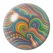 Cabochon en Verre Illustré Cachemire aux Tons Terre 12 à 25mm pour la Création de Bijoux Fantaisie - DIY