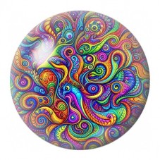 Cabochon en Verre Illustré Spirales Psychédéliques 12 à 25mm pour la Création de Bijoux Fantaisie - DIY