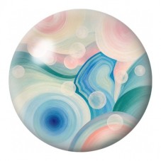 Cabochon en Verre Illustré Agate Pastel Bleue et Rose 12 à 25mm pour la Création de Bijoux Fantaisie - DIY