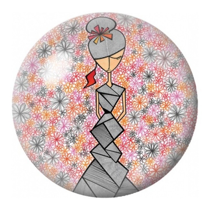 Cabochon en Verre Illustré Élégante Origami Fleurie 12 à 25mm