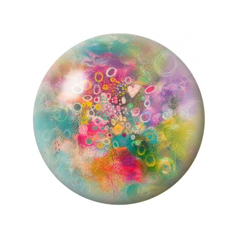 Cabochon en Verre Illustré Jardin Vaporeux Coloré 12 à 25mm