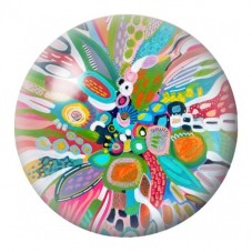 Cabochon en Verre Illustré Explosion Créative Colorée 12 à 25mm pour la Création de Bijoux Fantaisie - DIY