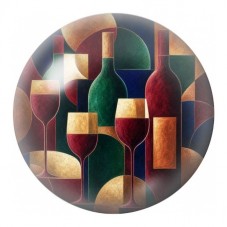 Cabochon en Verre Illustré Bouteilles de Vin Abstraites 12 à 25mm pour la Création de Bijoux Fantaisie - DIY