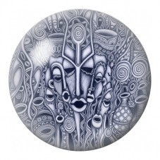 Cabochon en Verre Illustré Masques Gris Entrelacés 12 à 25mm pour la Création de Bijoux Fantaisie - DIY