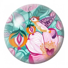 Cabochon en Verre Illustré Oiseau aux Fleurs Tropicales 12 à 25mm pour la Création de Bijoux Fantaisie - DIY