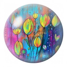 Cabochon en Verre Illustré Tulipes à l’Aquarelle 12 à 25mm pour la Création de Bijoux Fantaisie - DIY