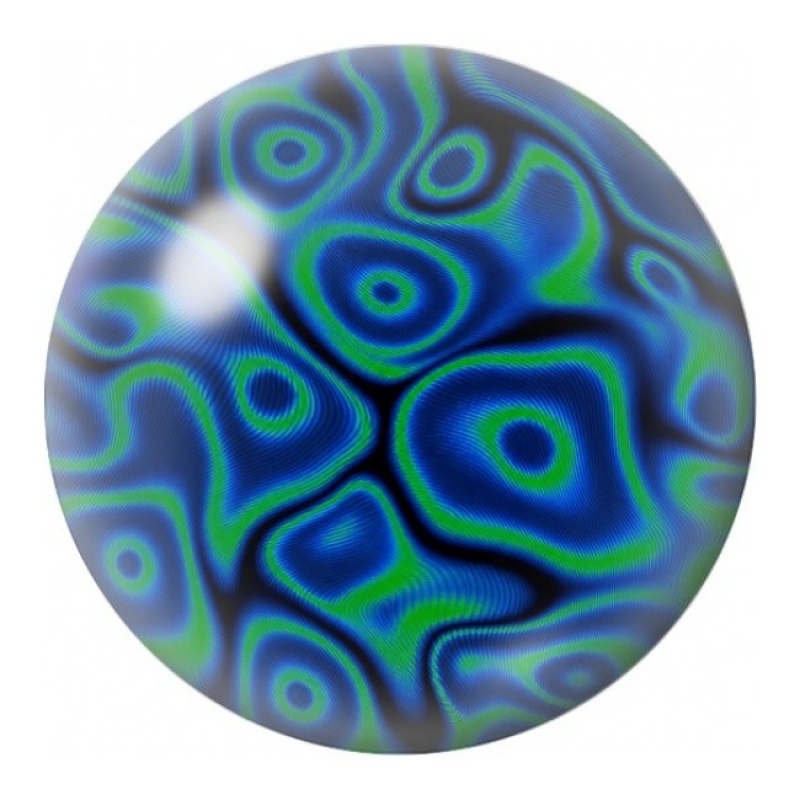Cabochon en Verre Illustré Ondes Bleues et Vertes 12 à 25mm