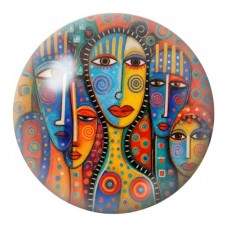 Cabochon en Verre Illustré Famille de Masques Africains 12 à 25mm pour la Création de Bijoux Fantaisie - DIY