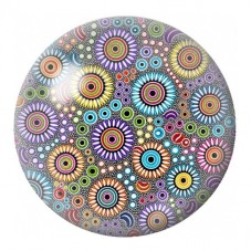 Cabochon en Verre Illustré Semis de Mandalas Colorés 12 à 25mm pour la Création de Bijoux Fantaisie - DIY
