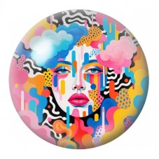 Cabochon en Verre Illustré Portrait Pop aux Éclats Pastel 12 à 25mm pour la Création de Bijoux Fantaisie - DIY