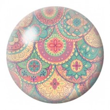Cabochon en Verre Illustré Mandala Pastel Bohème 12 à 25mm pour la Création de Bijoux Fantaisie - DIY