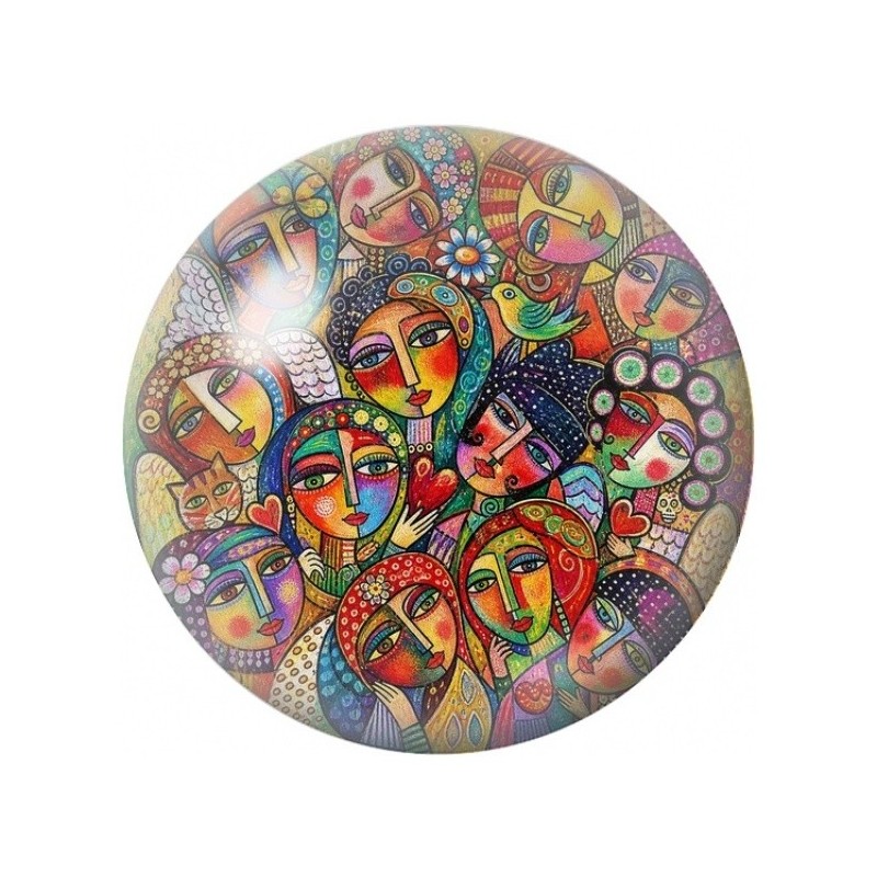 Cabochon en Verre Illustré Assemblée de Masques 12 à 25mm