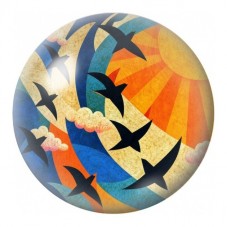 Cabochon en Verre Illustré Envol d’Oiseaux au Soleil 12 à 25mm pour la Création de Bijoux Fantaisie - DIY