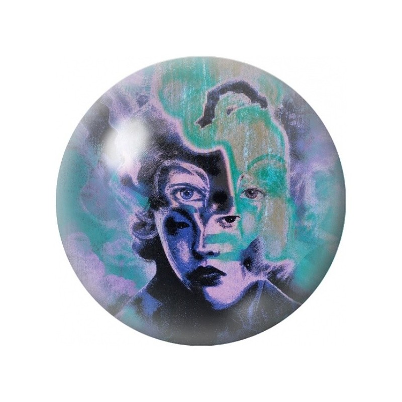 Cabochon en Verre Illustré Portrait Bleu Fragmenté 12 à 25mm