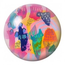 Cabochon en Verre Illustré Collage Abstrait Rose et Bleu 12 à 25mm pour la Création de Bijoux Fantaisie - DIY