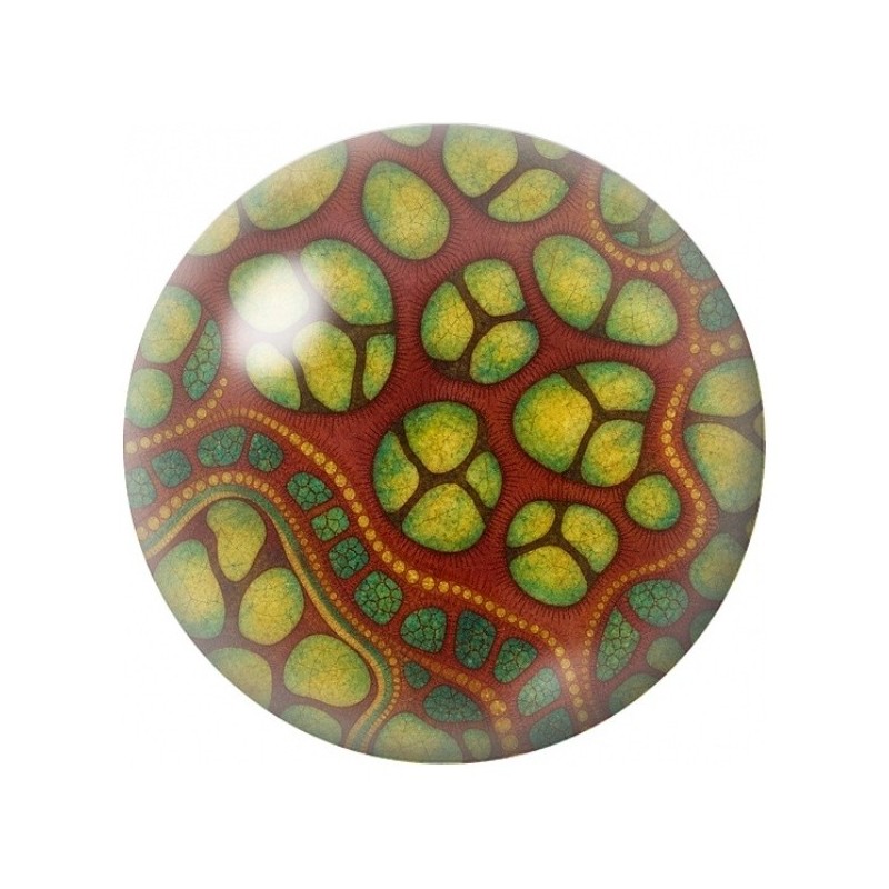 Cabochon en Verre Illustré Peau de Reptile Abstraite 12 à 25mm